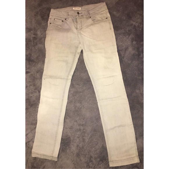 Wax Jeans Size 7 Silver Gray Grey Stretch Denim - Picture 2 of 12